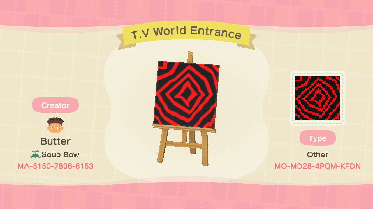 Animal Crossing Design Code: MO-MD28-4PQM-KFDN Persona 4 T.V World