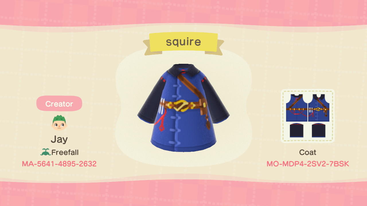 Animal Crossing Design Code: MO-MDP4-2SV2-7BSK squire
