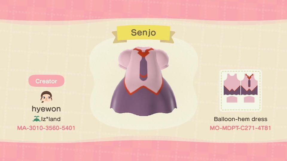 Animal Crossing Design Code: MO-MDPT-C271-4T81 Senjo