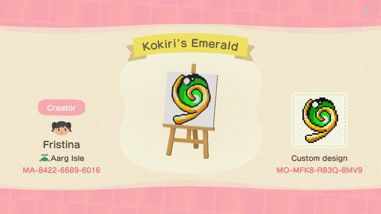 Animal Crossing Design Code: MO-MFK8-R83Q-8MV9 Kokiri&#39;s Emerald