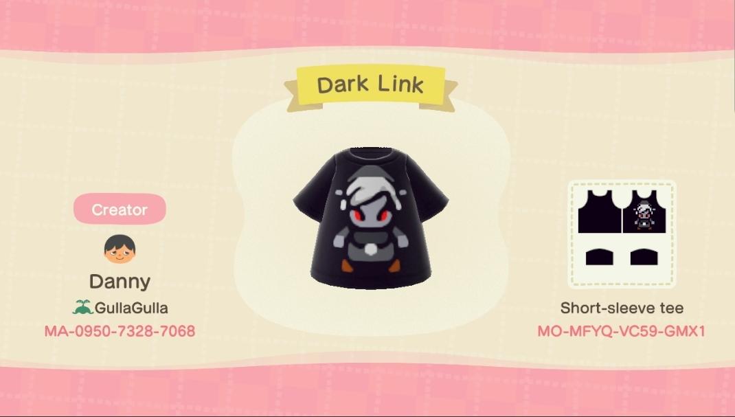 Animal Crossing Design Code: MO-MFYQ-VC59-GMX1 Dark Link