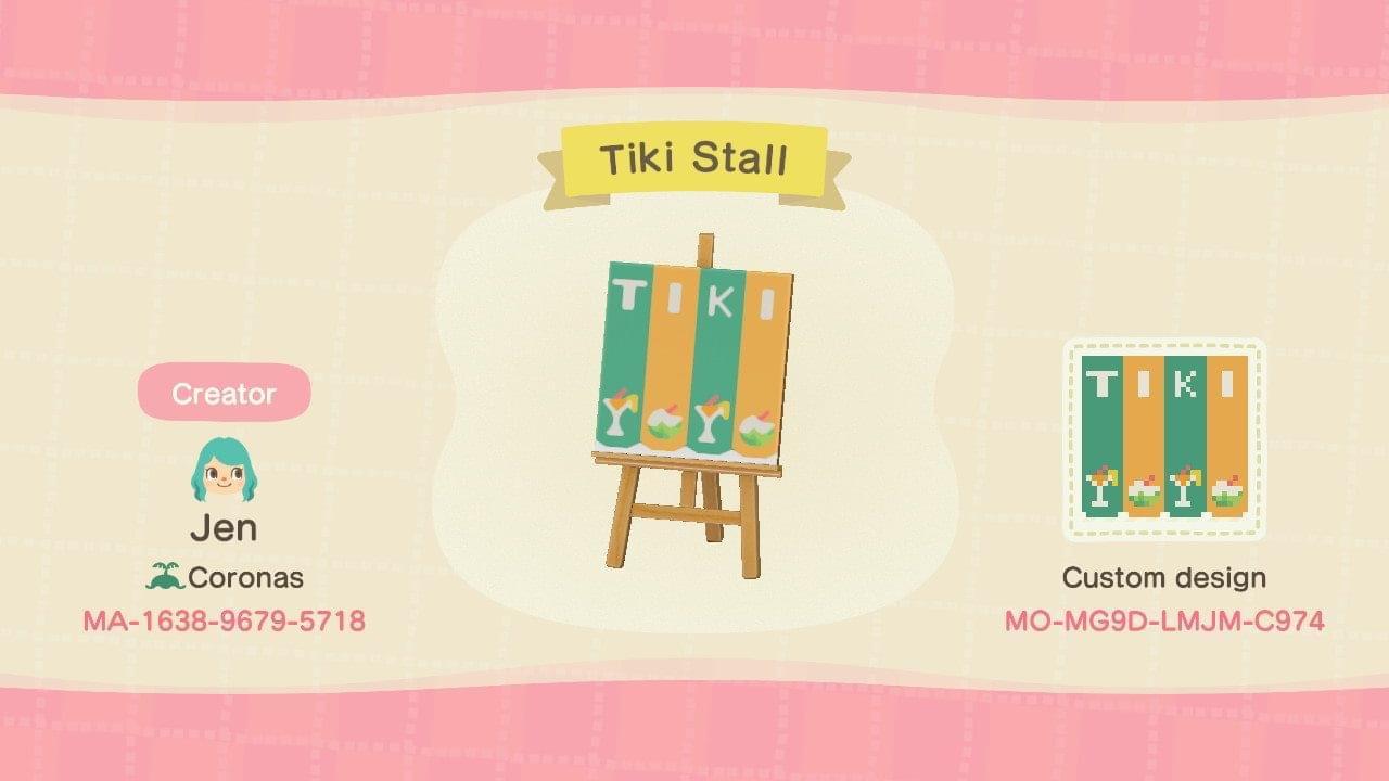 Animal Crossing Design Code: MO-MG9D-LMJM-C974 Tiki Bar Stall