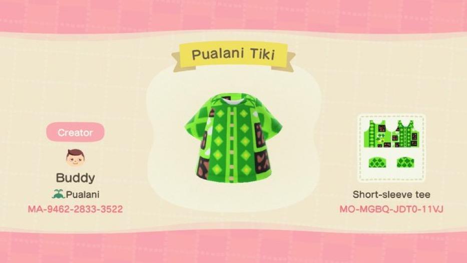 Animal Crossing Design Code: MO-MGBQ-JDT0-11VJ Pualani Tiki