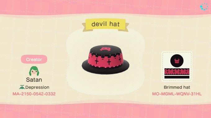 Animal Crossing Design Code: MO-MGML-WQNV-31HL Devil Hat