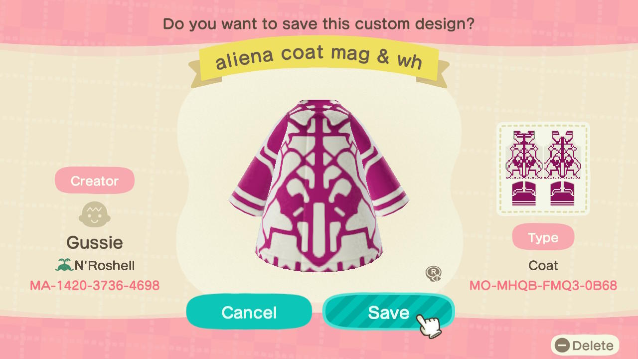 Animal Crossing Design Code: MO-MHQB-FMQ3-0B68 Aliena African Mag W