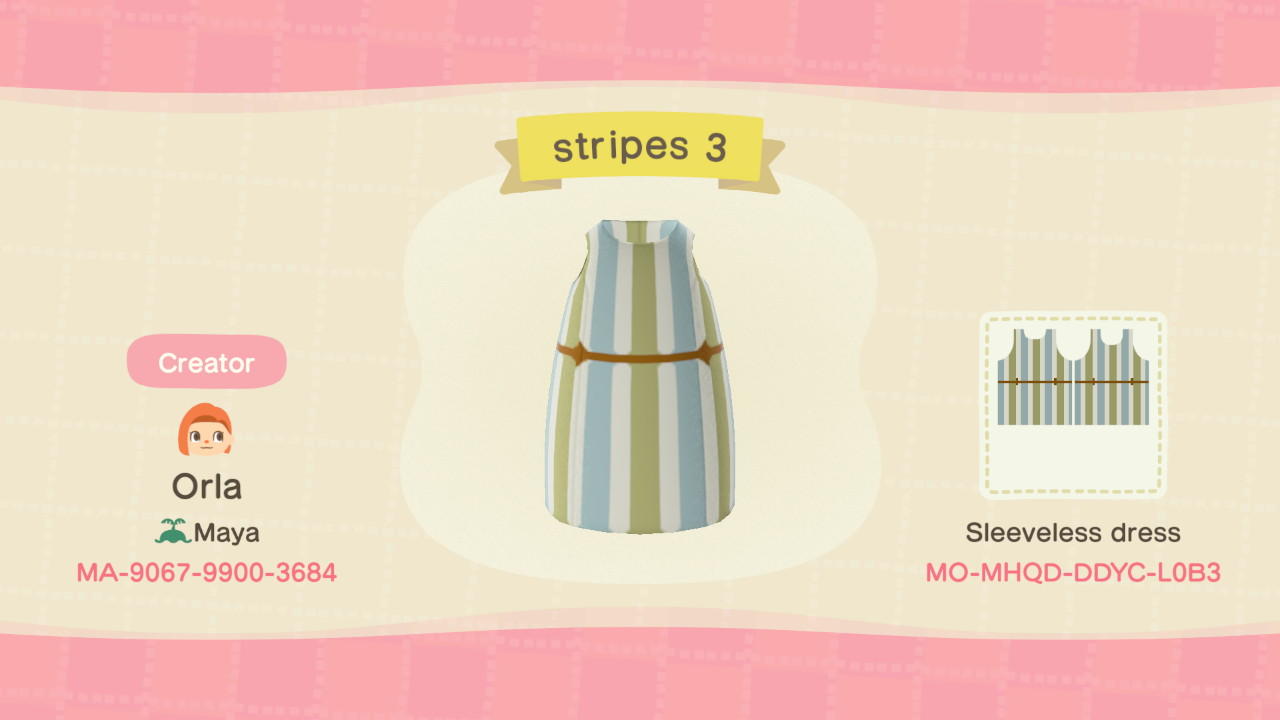 Animal Crossing Design Code: MO-MHQD-DDYC-L0B3 Stripes 3