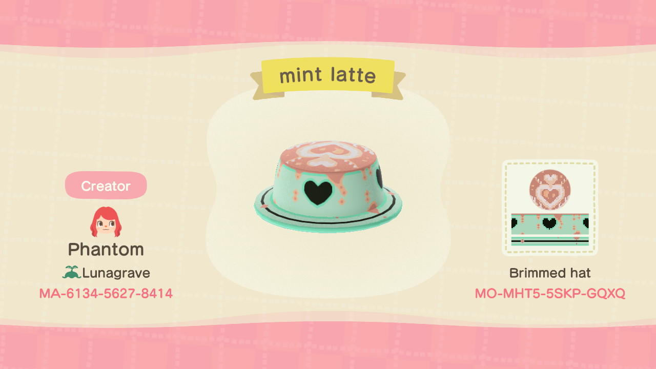 Animal Crossing Design Code: MO-MHT5-5SKP-GQXQ Mint Latte