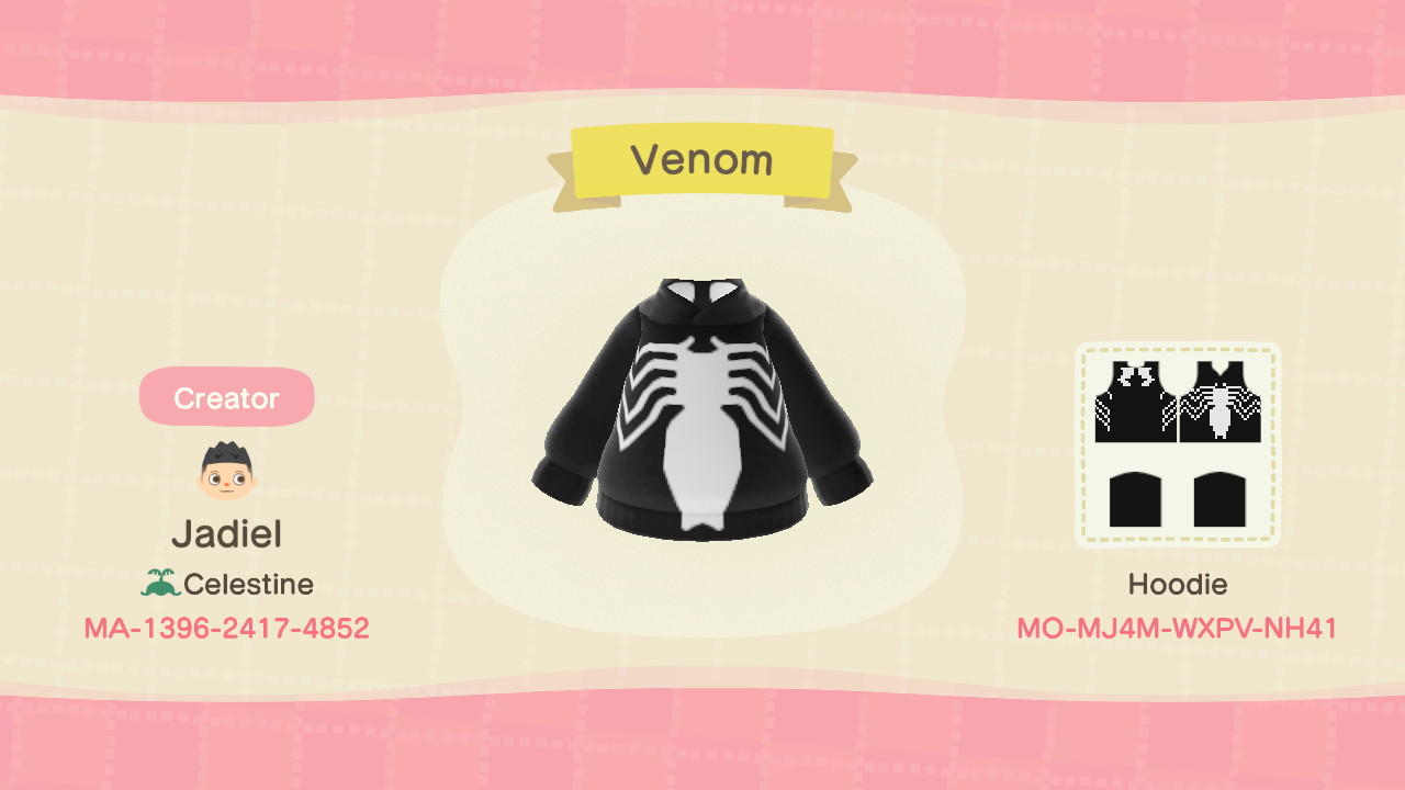 Animal Crossing Design Code: MO-MJ4M-WXPV-NH41 Venom