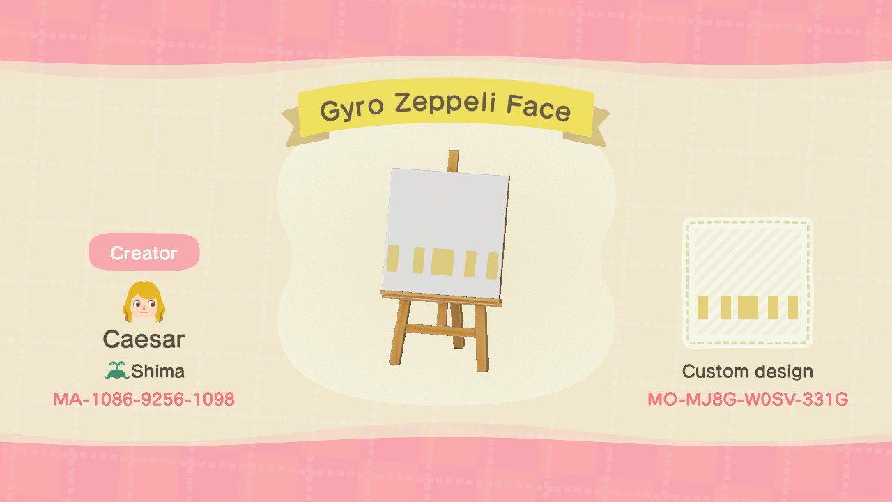Animal Crossing Design Code: MO-MJ8G-W0SV-331G Gyro Zeppeli Face