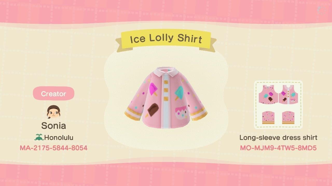Animal Crossing Design Code: MO-MJM9-4TW5-8MD5 Ice Lolly Shirt
