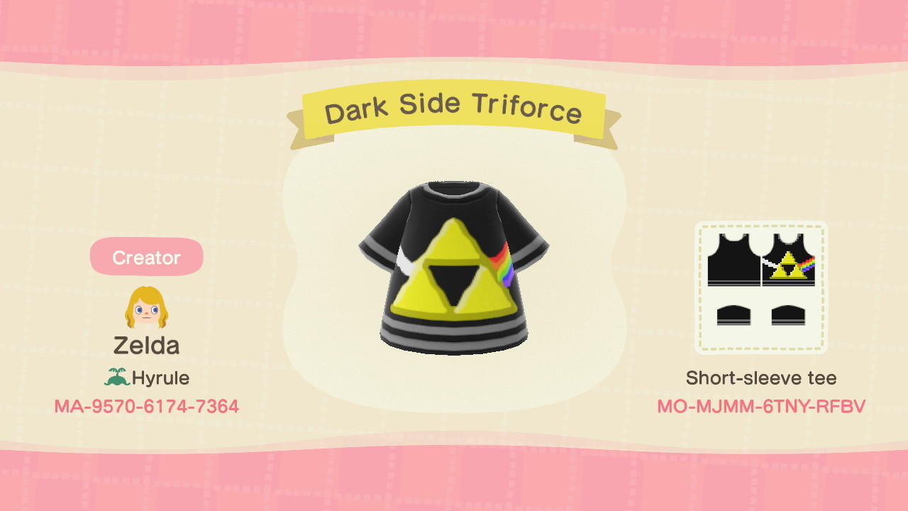 Animal Crossing Design Code: MO-MJMM-6TNY-RFBV Dark Side Triforce