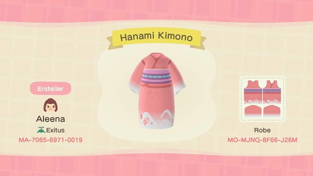 Animal Crossing Design Code: MO-MJNQ-8F66-J26M Hanami Kimono