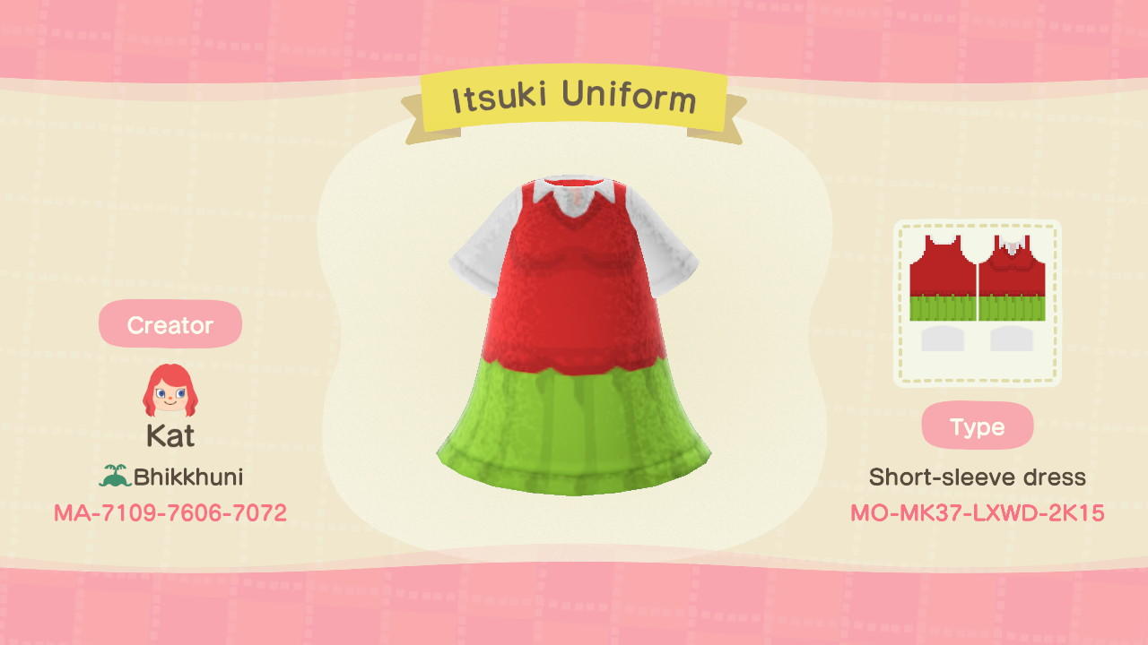 Animal Crossing Design Code: MO-MK37-LXWD-2K15 Itsuki Nakano