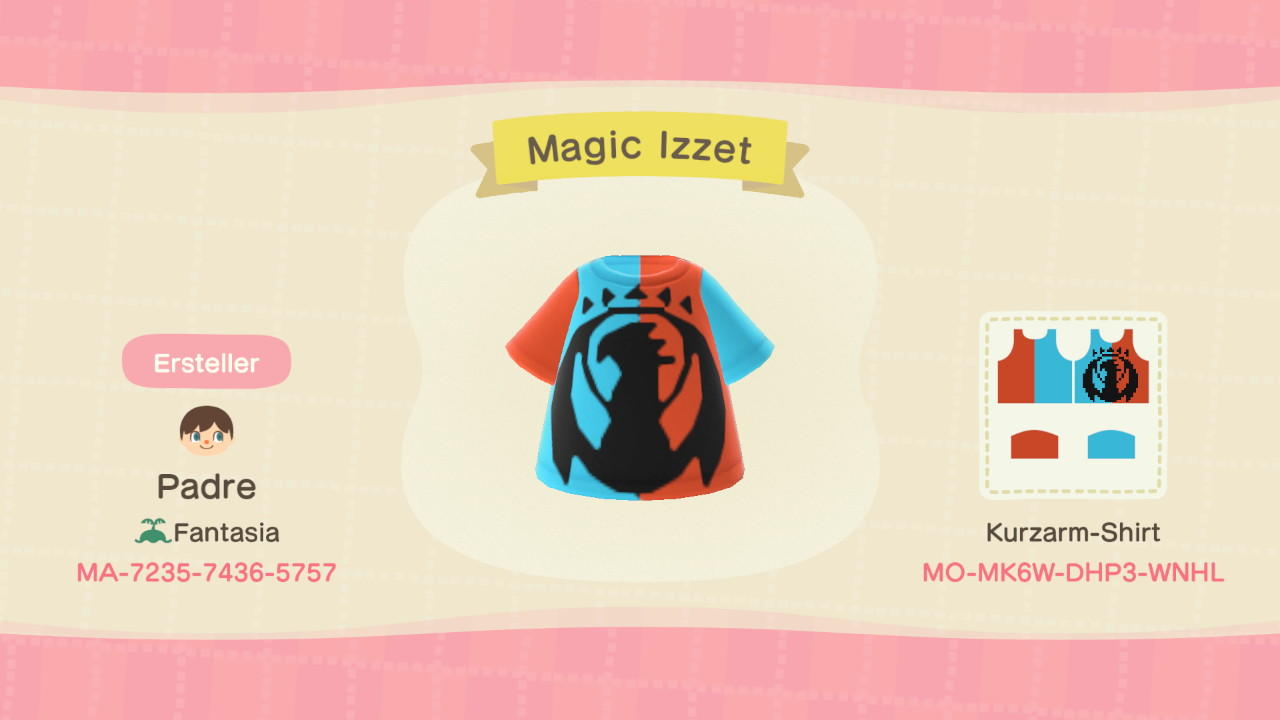 Animal Crossing Design Code: MO-MK6W-DHP3-WNHL Magic Izzet