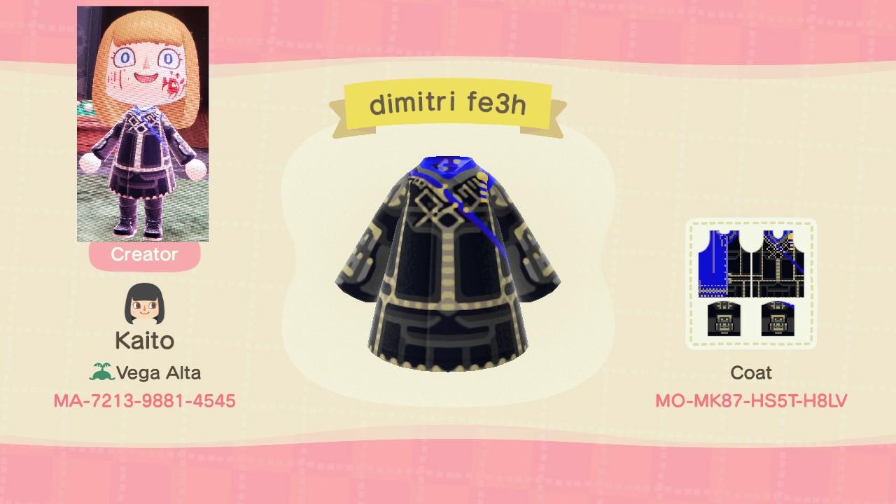 Animal Crossing Design Code: MO-MK87-HS5T-H8LV Dimitri FE3 Houses
