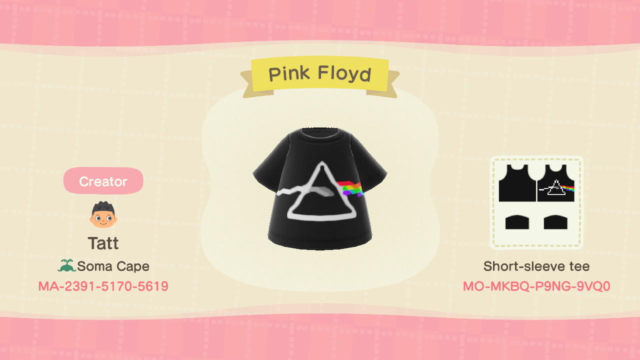 Animal Crossing Design Code: MO-MKBQ-P9NG-9VQ0 Pink Floyd