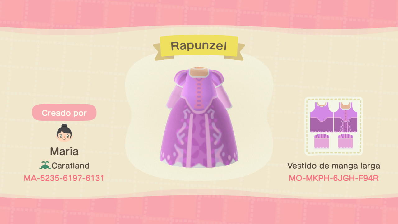 Animal Crossing Design Code: MO-MKPH-6JGH-F94R Rapunzel