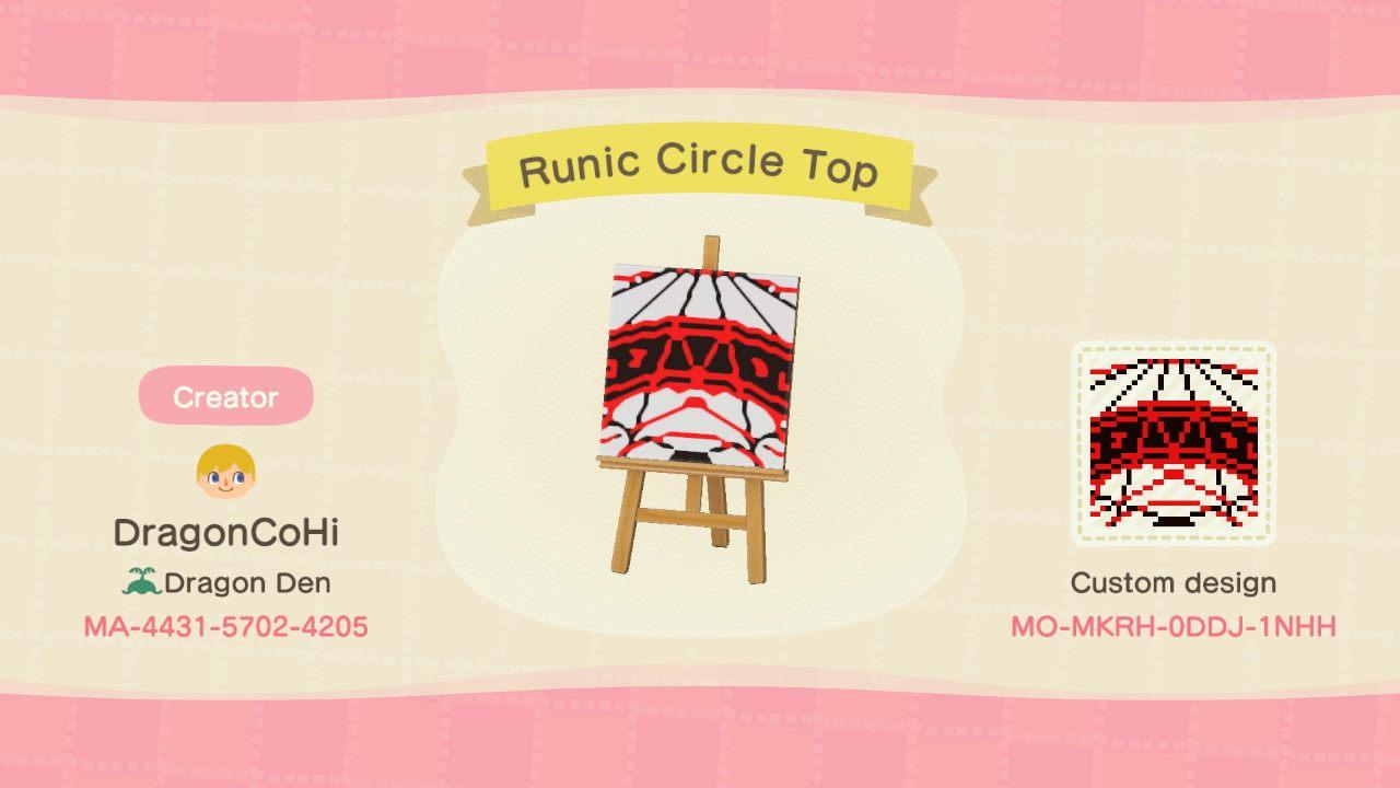 Animal Crossing Design Code: MO-MKRH-0DDJ-1NHH Runic Circle Top