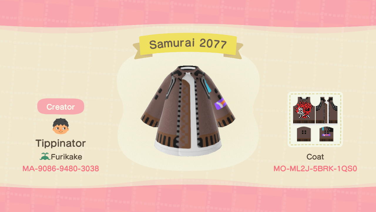 Animal Crossing Design Code: MO-ML2J-5BRK-1QS0 Samurai 2077