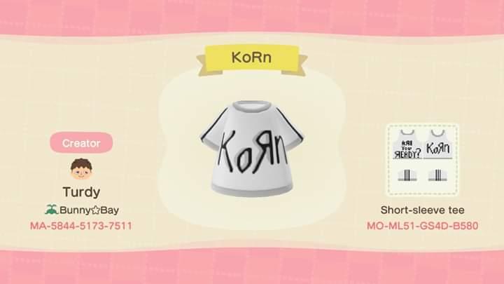 Animal Crossing Design Code: MO-ML51-GS4D-B580 KoRn