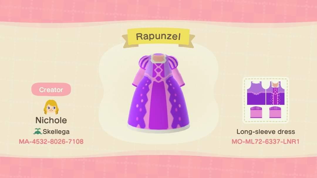 Animal Crossing Design Code: MO-ML72-6337-LNR1 Disney Repunzel