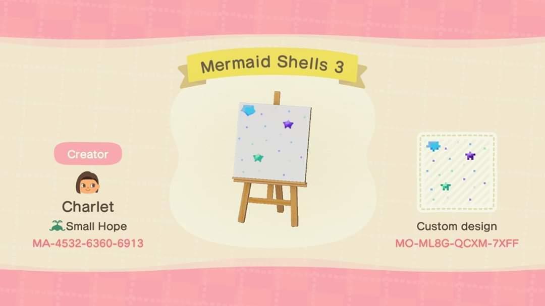 Animal Crossing Design Code: MO-ML8G-QCXM-7XFF Mermaid Shells 3