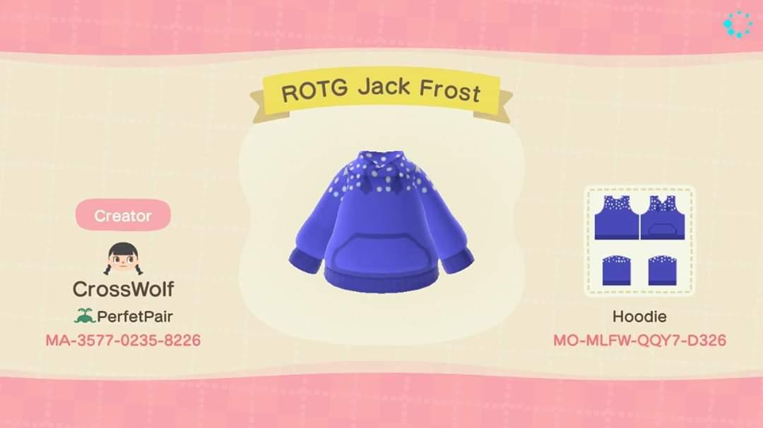 Animal Crossing Design Code: MO-MLFW-QQY7-D326 ROTG Jack Frost