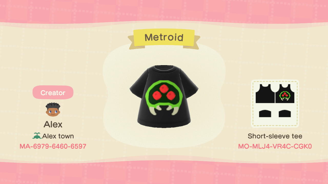 Animal Crossing Design Code: MO-MLJ4-VR4C-CGK0 Metroid