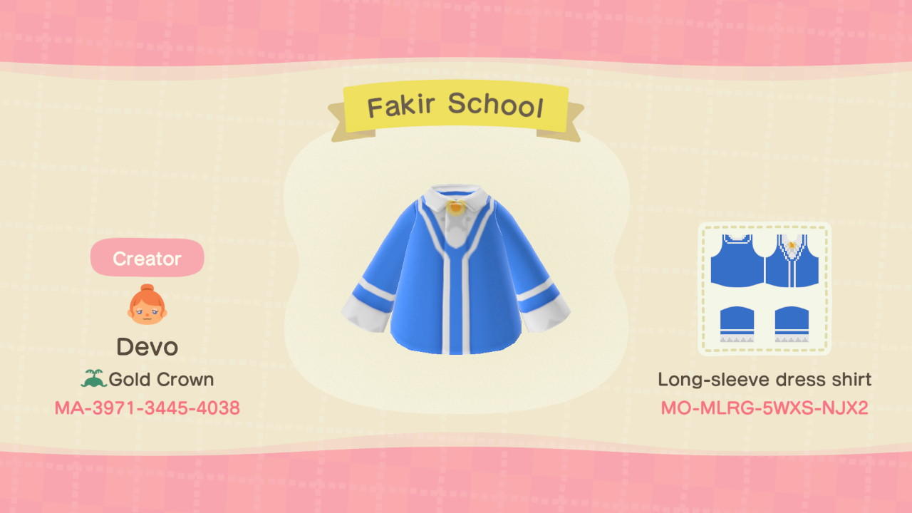 Animal Crossing Design Code: MO-MLRG-5WXS-NJX2 Fakir School