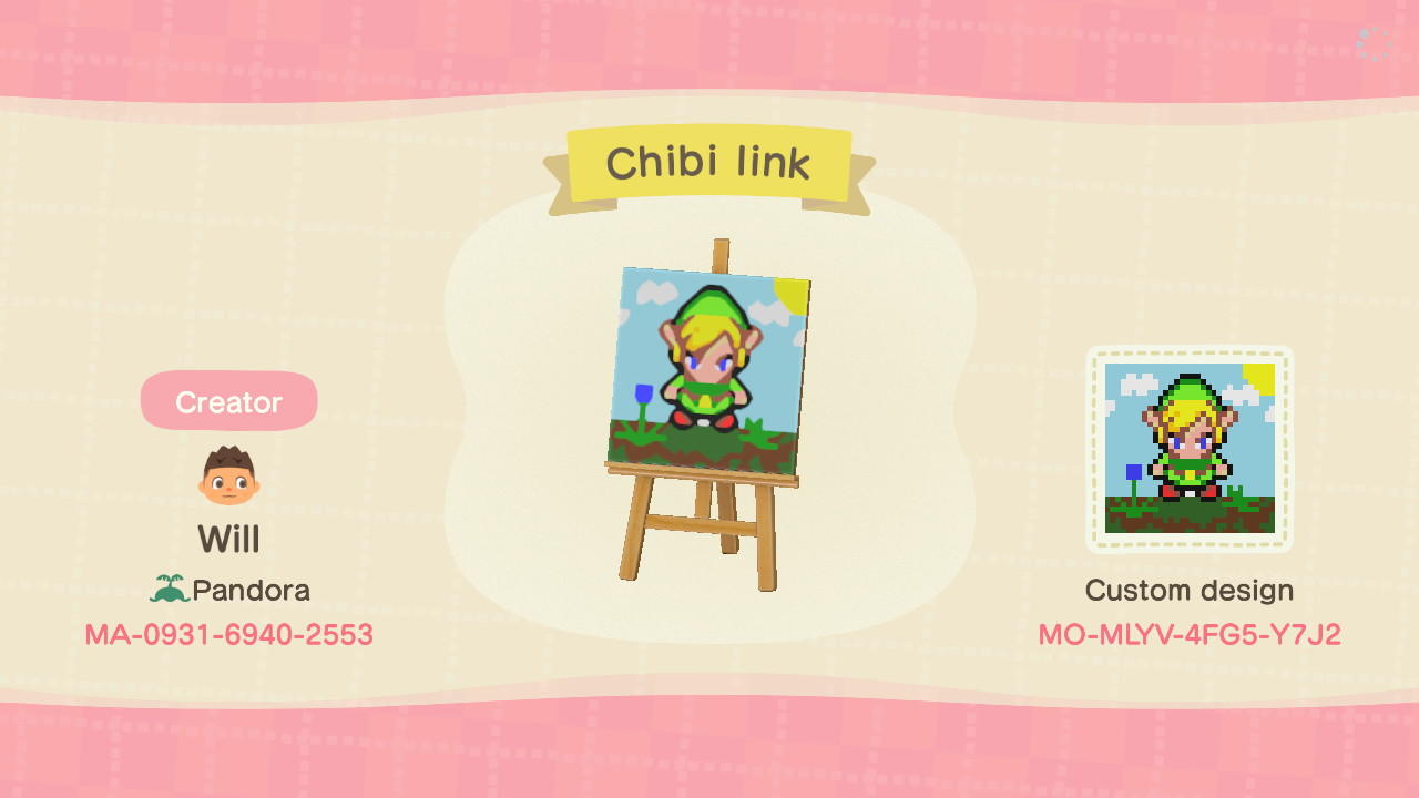 Animal Crossing Design Code: MO-MLYV-4FG5-Y7J2 Chibi link