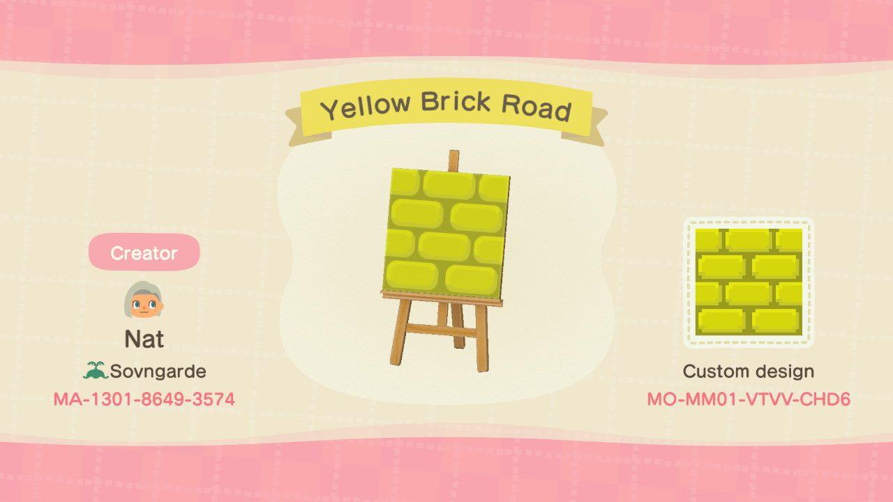 Animal Crossing Design Code: MO-MM01-VTVV-CHD6 Yellow Brick Road