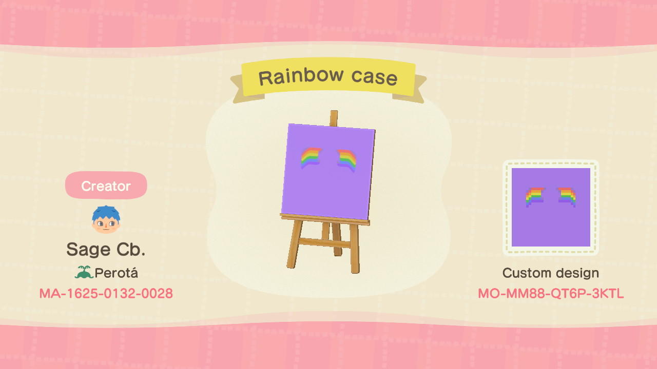 Animal Crossing Design Code: MO-MM88-QT6P-3KTL Rainbow case