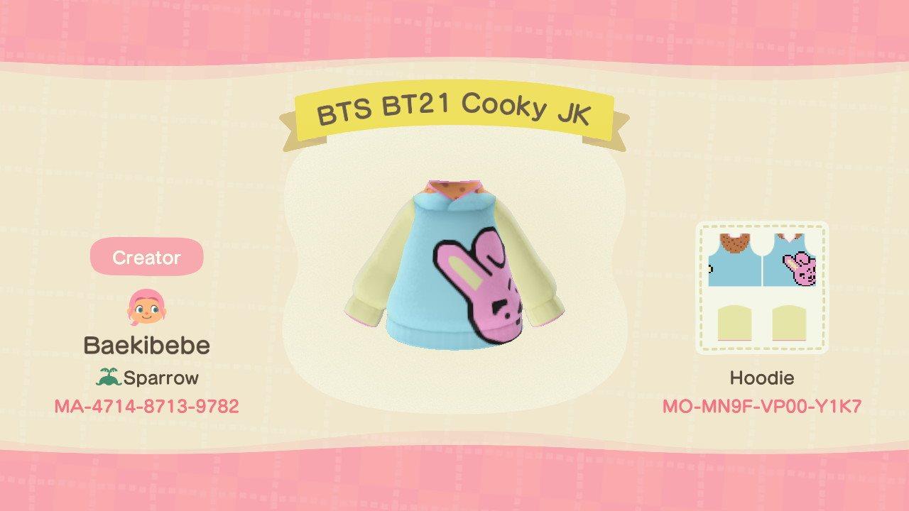 Animal Crossing Design Code: MO-MN9F-VP00-Y1K7 BTS BT21 Cooky JK