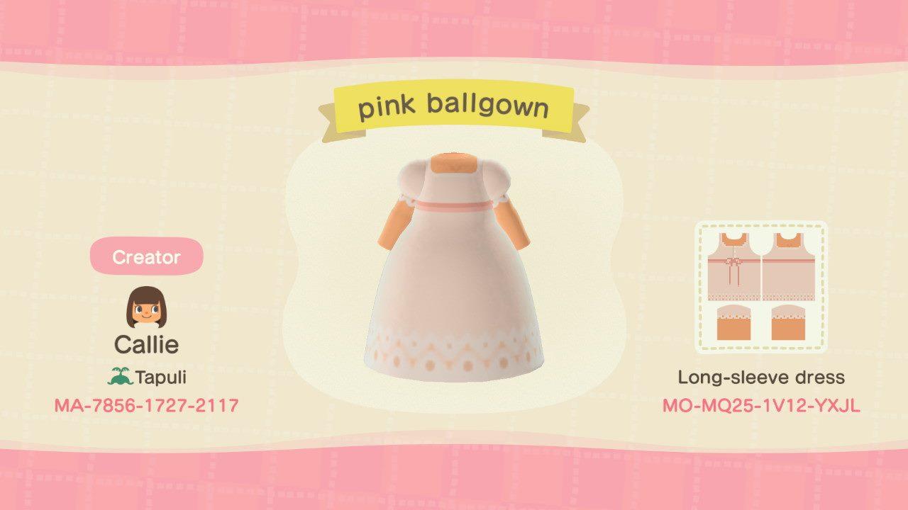 Animal Crossing Design Code: MO-MQ25-1V12-YXJL pink ballgown