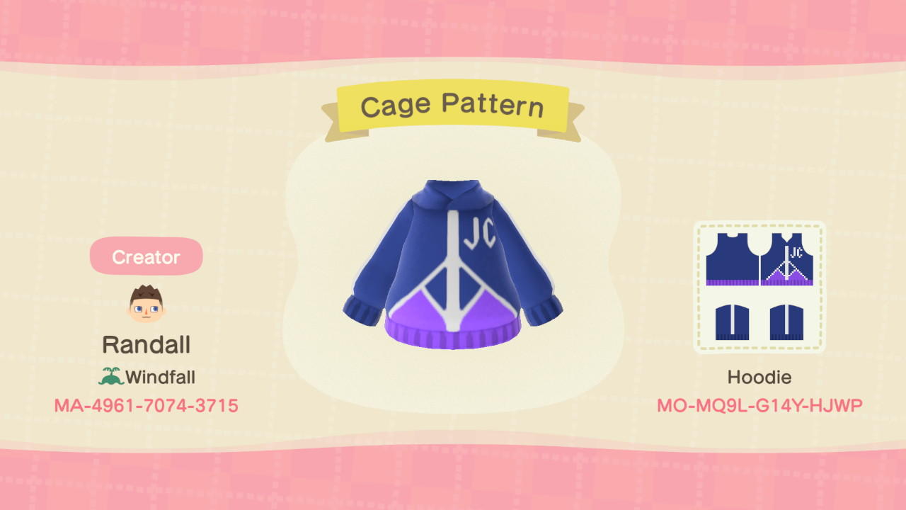 Animal Crossing Design Code: MO-MQ9L-G14Y-HJWP Cage Pattern