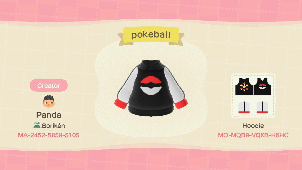 Animal Crossing Design Code: MO-MQB9-VQXB-H6HC Pokeball Hoodie