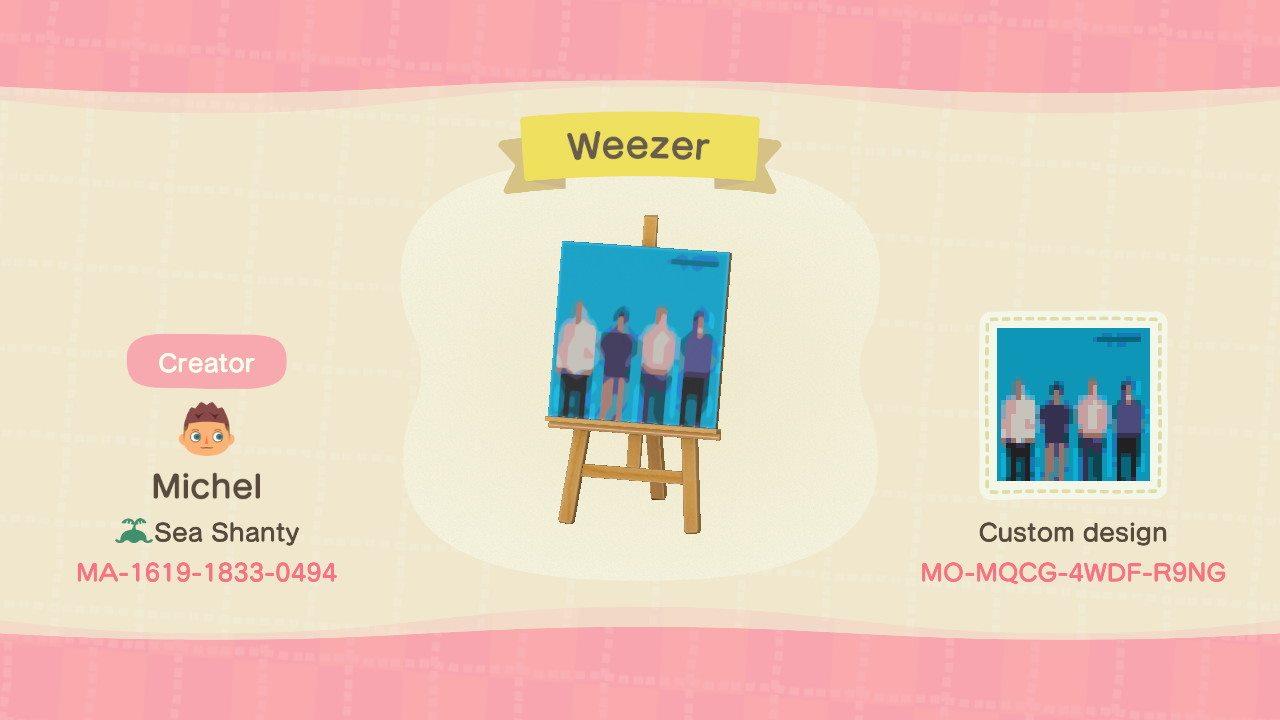 Animal Crossing Design Code: MO-MQCG-4WDF-R9NG Weezer