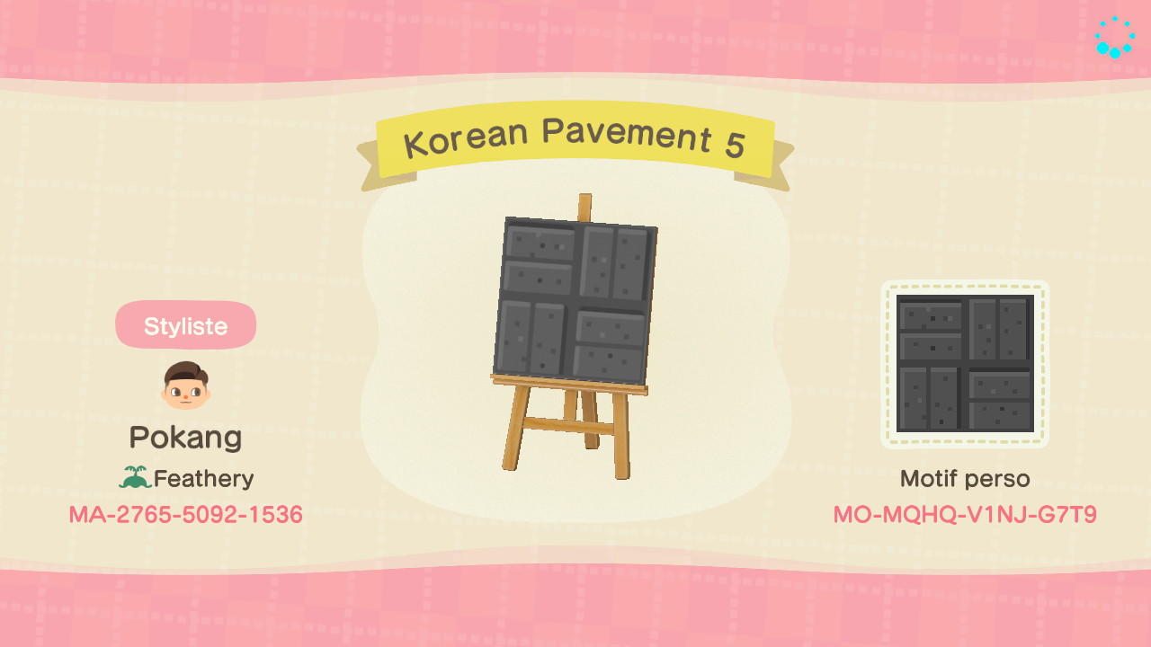 Animal Crossing Design Code: MO-MQHQ-V1NJ-G7T9 Korean Pavement 5