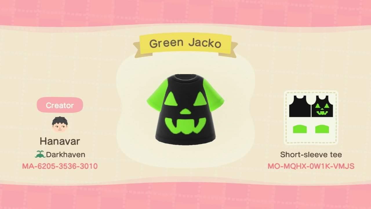 Animal Crossing Design Code: MO-MQHX-0W1K-VMJS Green Jacko