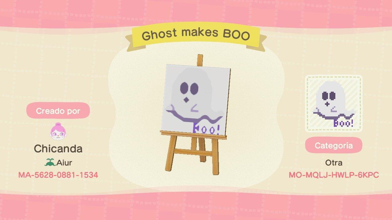Animal Crossing Design Code: MO-MQLJ-HWLP-6KPC Ghost makes BOO