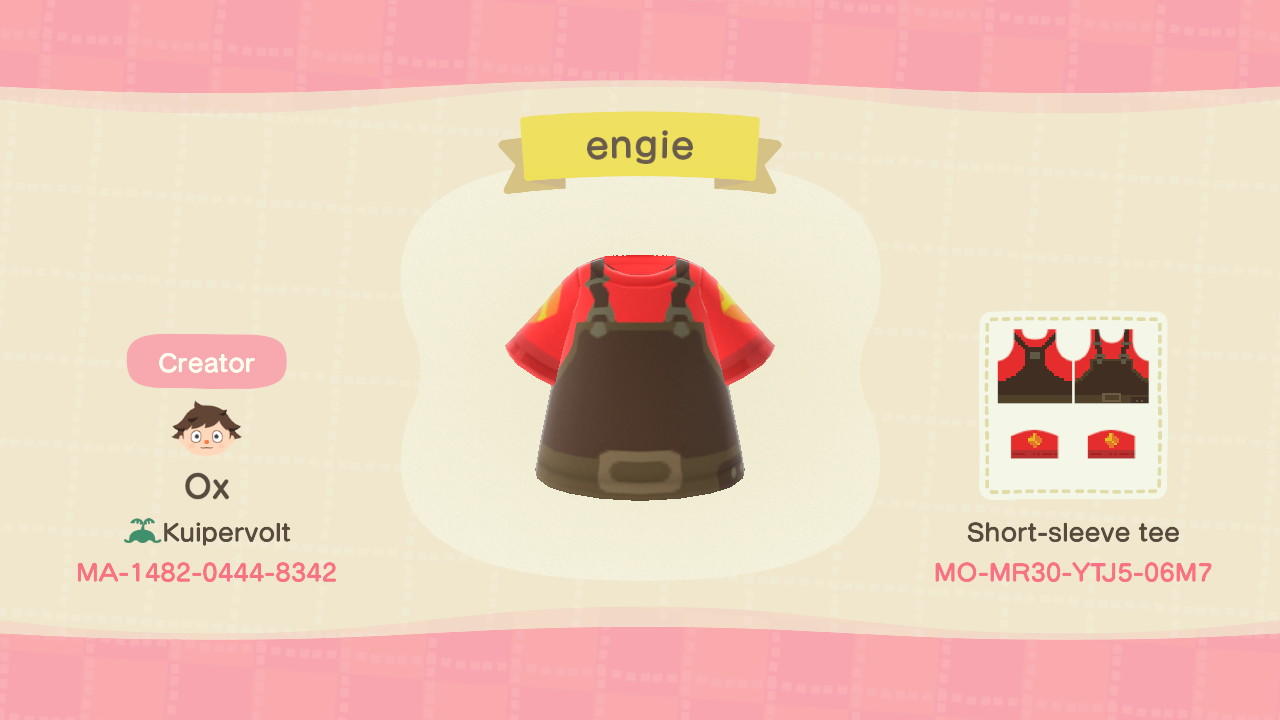 Animal Crossing Design Code: MO-MR30-YTJ5-06M7 engineer