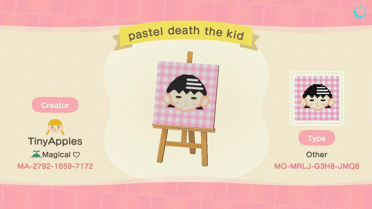 Animal Crossing Design Code: MO-MRLJ-G3H8-JMQ8 pastel death the kid