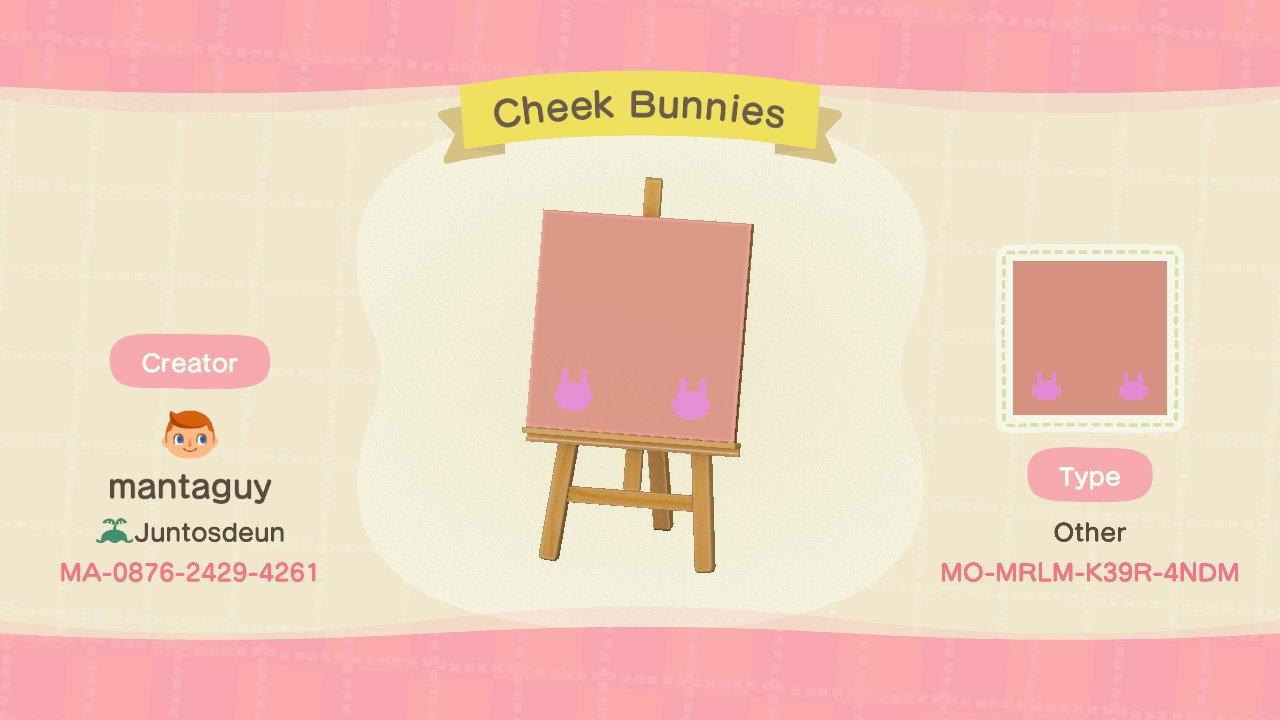 Animal Crossing Design Code: MO-MRLM-K39R-4NDM Cheek Bunnies
