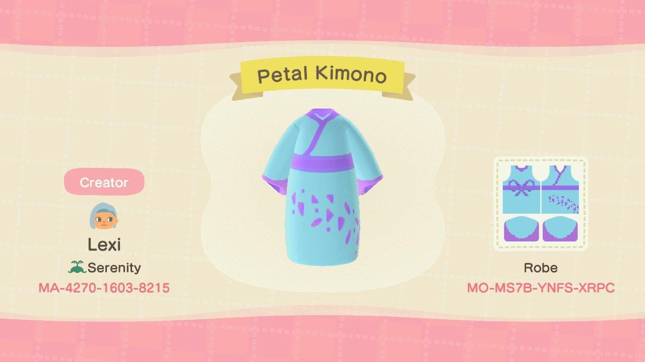 Animal Crossing Design Code: MO-MS7B-YNFS-XRPC Petal Kimono