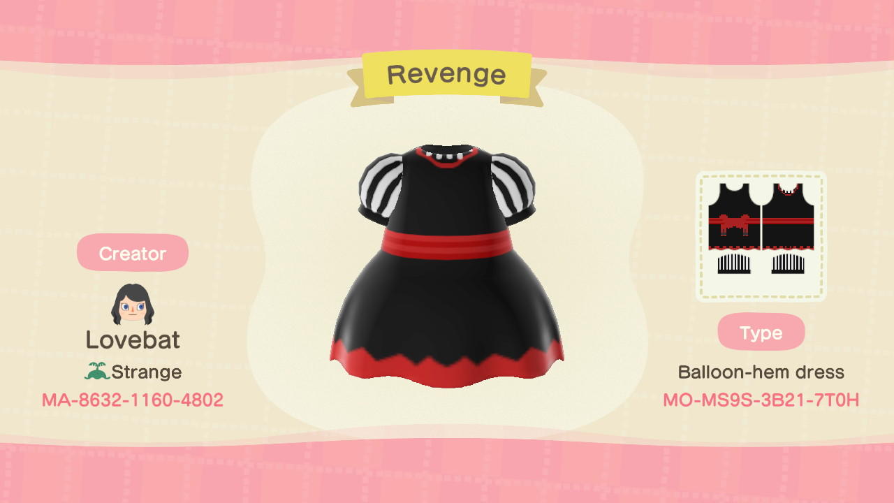 Animal Crossing Design Code: MO-MS9S-3B21-7T0H Revenge