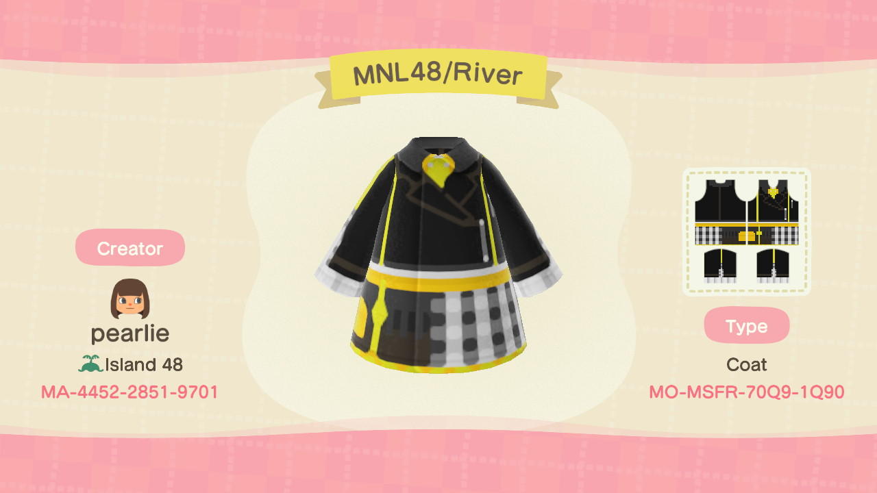Animal Crossing Design Code: MO-MSFR-70Q9-1Q90 MNL48/RIVER
