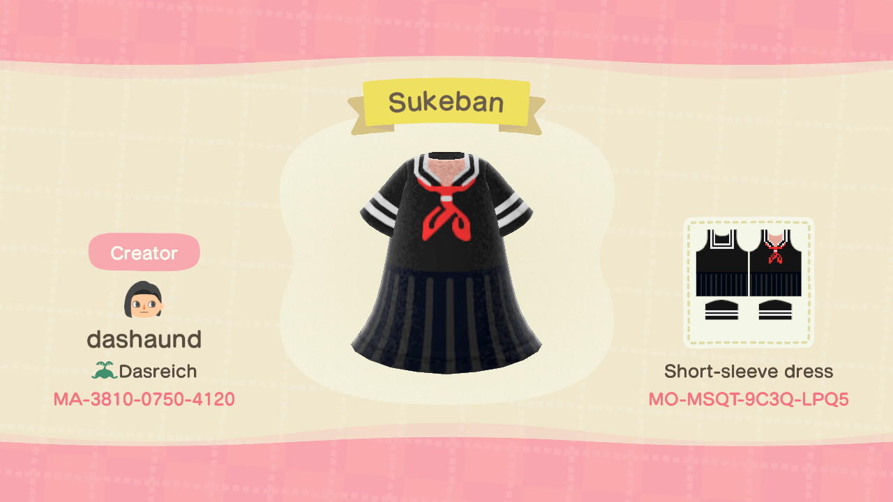 Animal Crossing Design Code: MO-MSQT-9C3Q-LPQ5 Sukeban