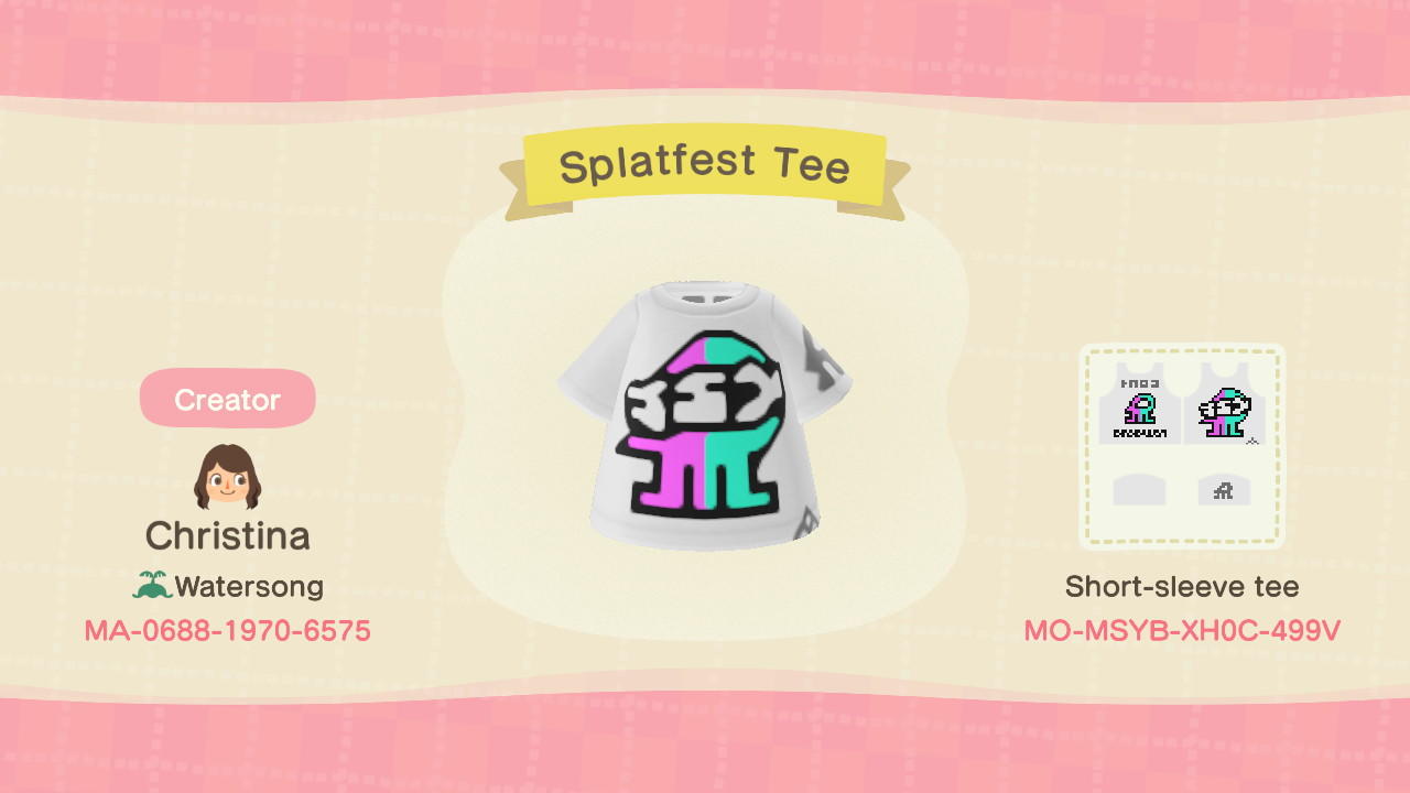 Animal Crossing Design Code: MO-MSYB-XH0C-499V Splatfest Tee