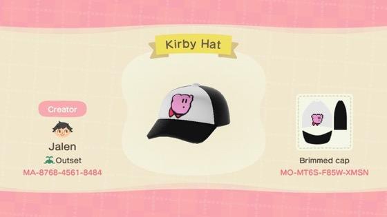 Animal Crossing Design Code: MO-MT6S-F85W-XMSN Kirby Hat