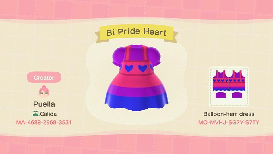 Animal Crossing Design Code: MO-MVHJ-SG7Y-S7TY Bi Pride Heart